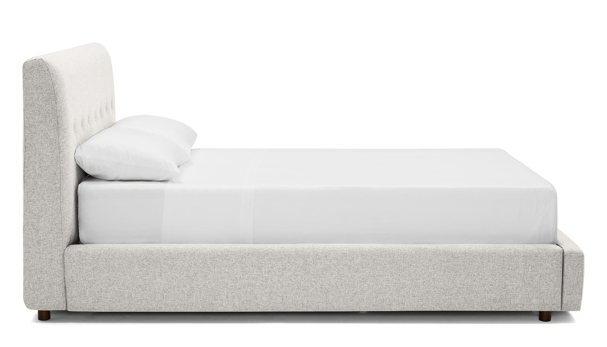 White Alvin Mid Century Modern Storage Bed - Tussah Snow - Mocha - Eastern King - Image 2