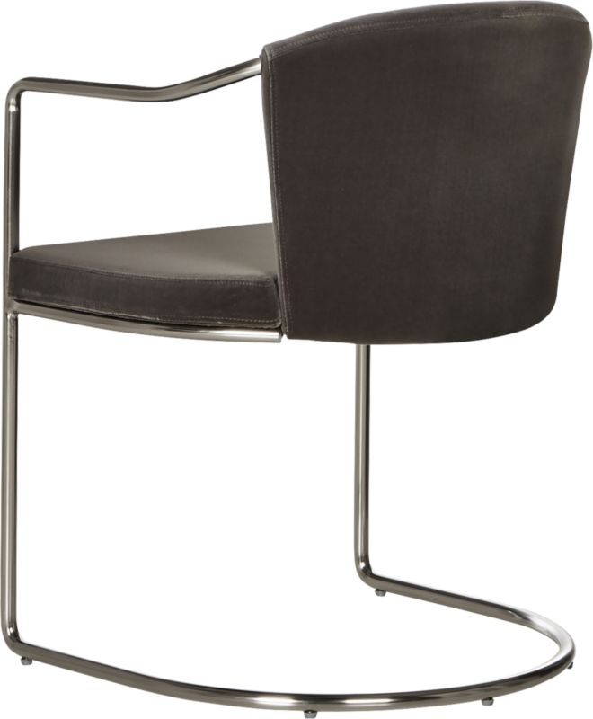 Cleo Grey Velvet Cantilever Chair - Image 4