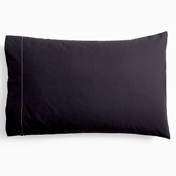 Organic Washed Cotton Sheet Set, King Pillowcase Set, Charcoal - Image 0