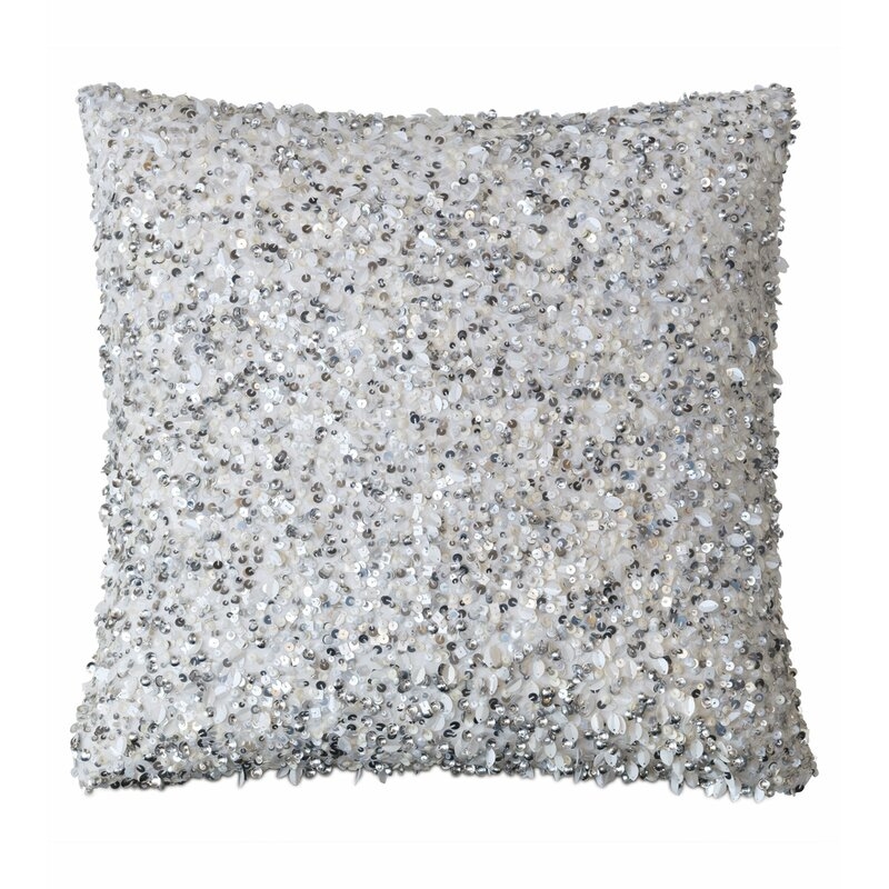 Eastern Accents Vionnet Crystal Platinum Throw Pillow Cover & Insert - Image 0
