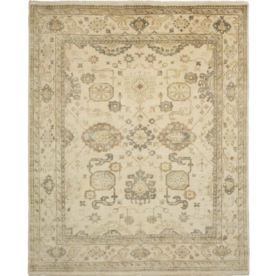 Shirl Hand-Knotted Beige Area Rug - Image 0