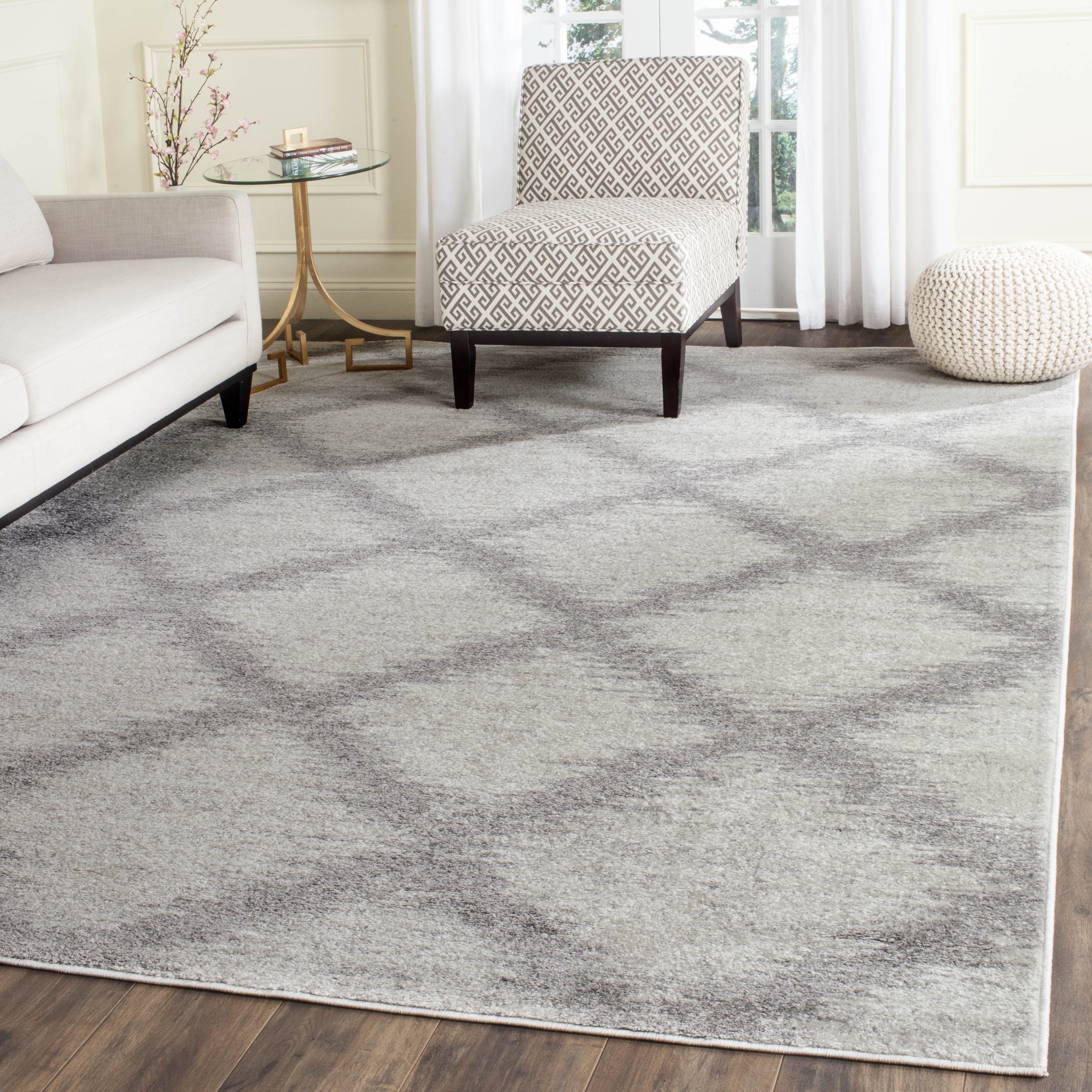 Arlo Home Woven Area Rug, ADR122B, Ivory/Silver,  8' X 10' - Image 1