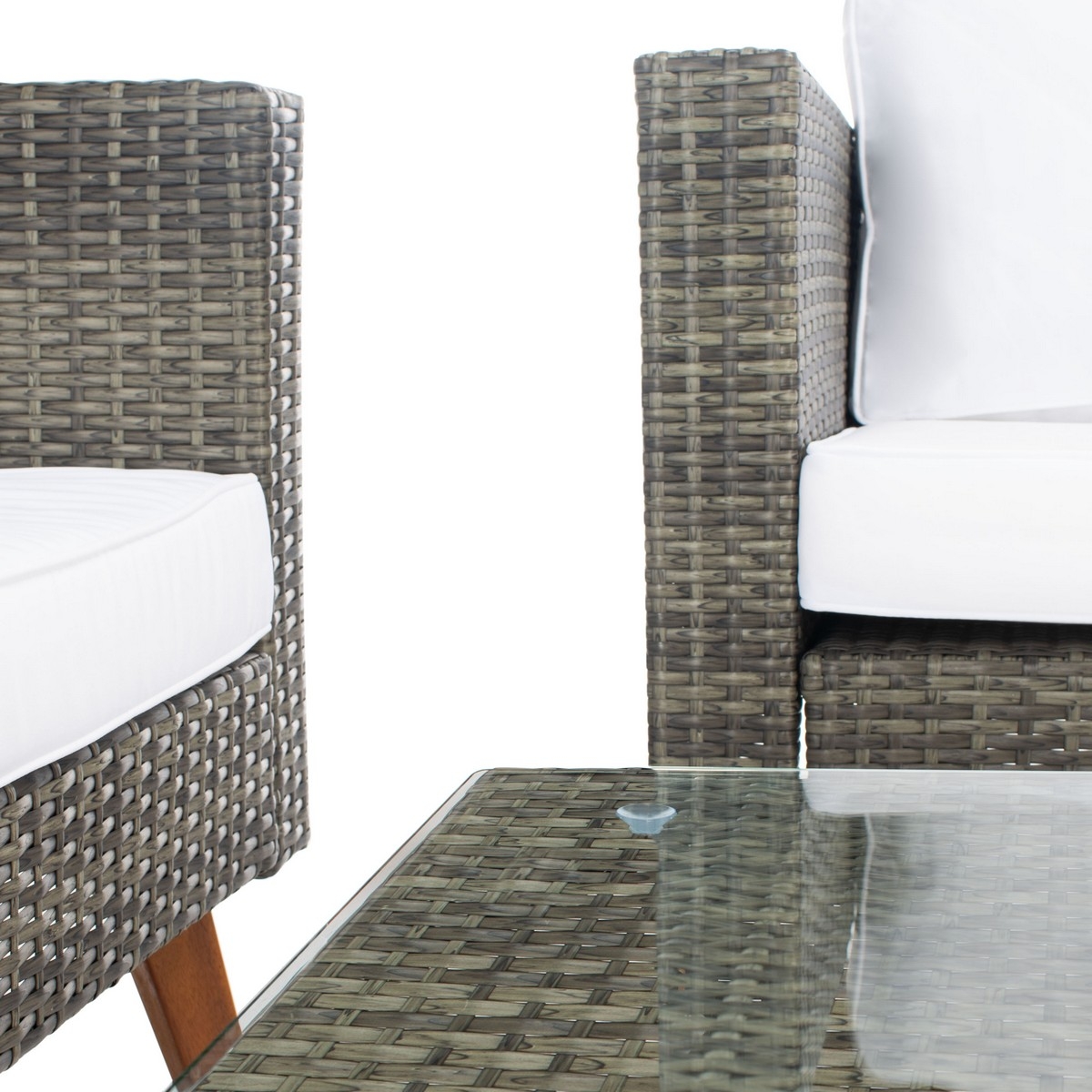 Presla 6 Pc Living Set - Grey Brown/White - Safavieh - Image 4