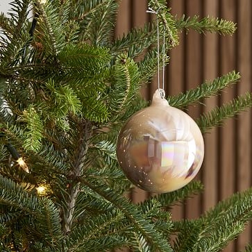 Marble Ball Ornament, Glass, Pink - Image 1