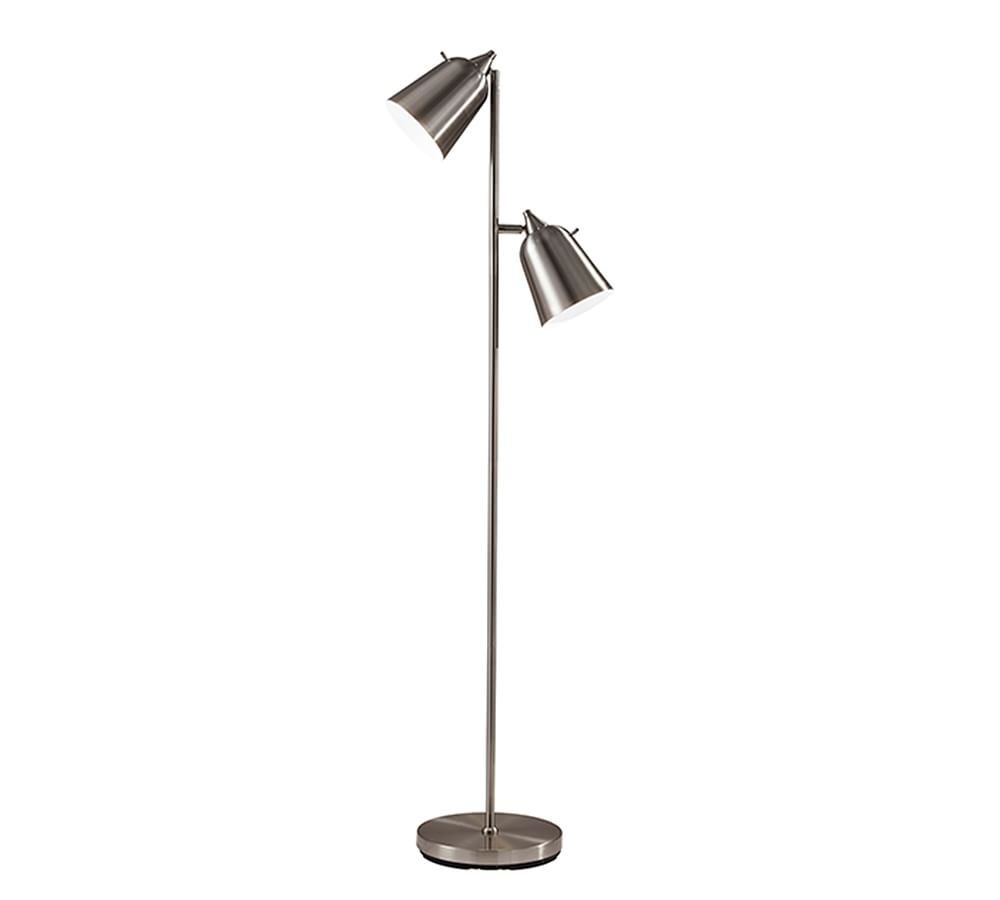 Grande Metal Floor Lamp, Brushed Steel - Image 0