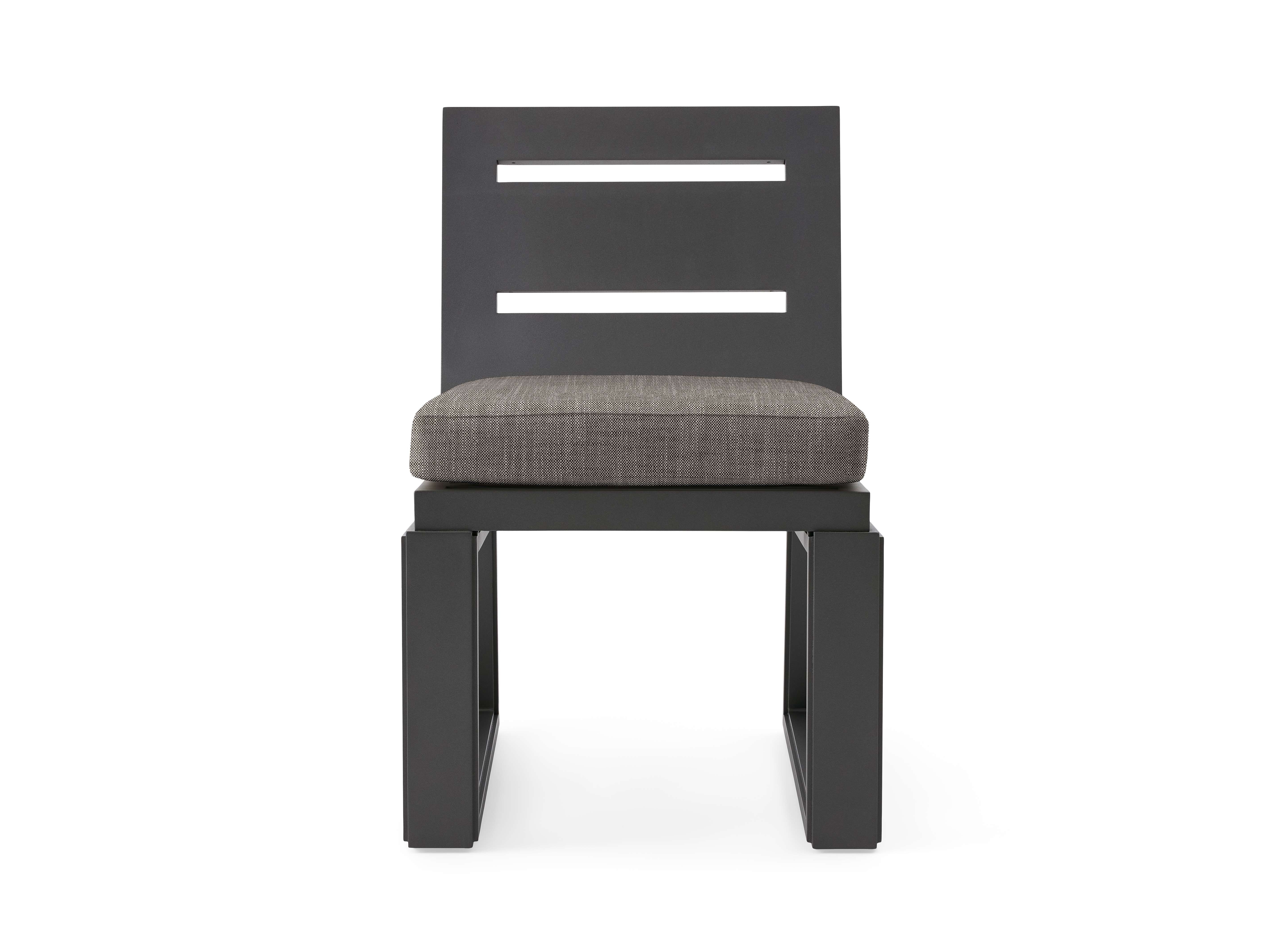 Canyon Outdoor Dining Side Chair Aluminum in Gray  Starboard Mink - Image 0