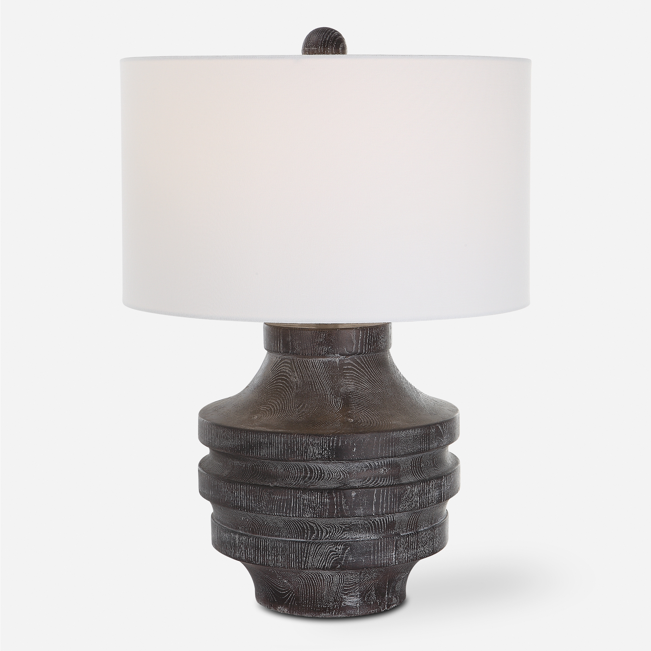 Timber Carved Wood Table Lamp - Image 0