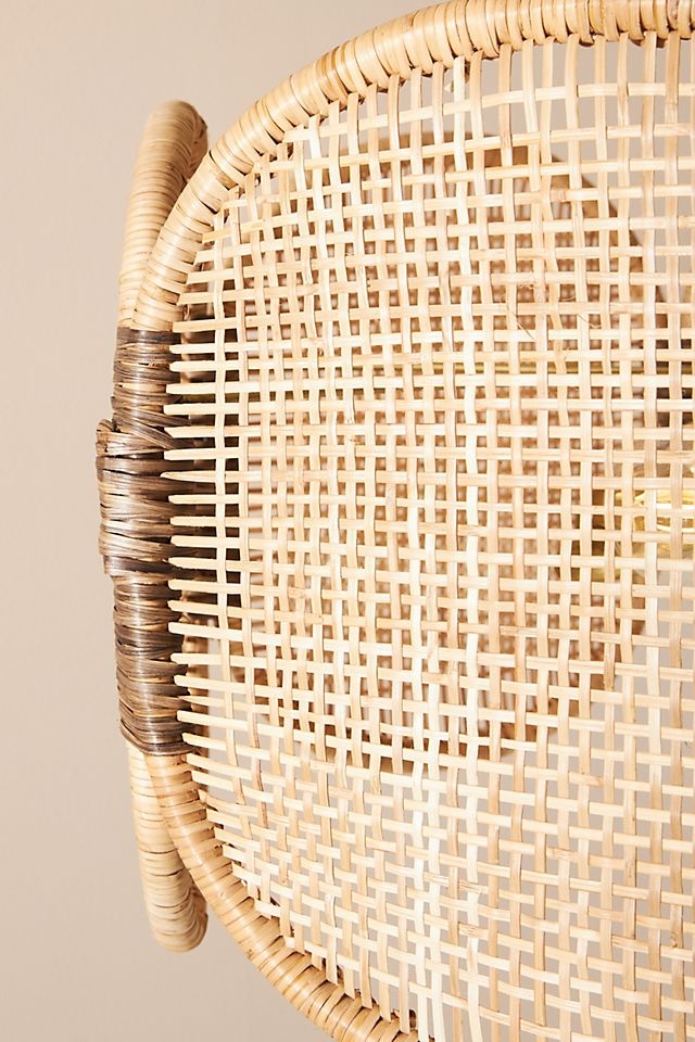 Bamboo Caned Chandelier, Beige - Image 3