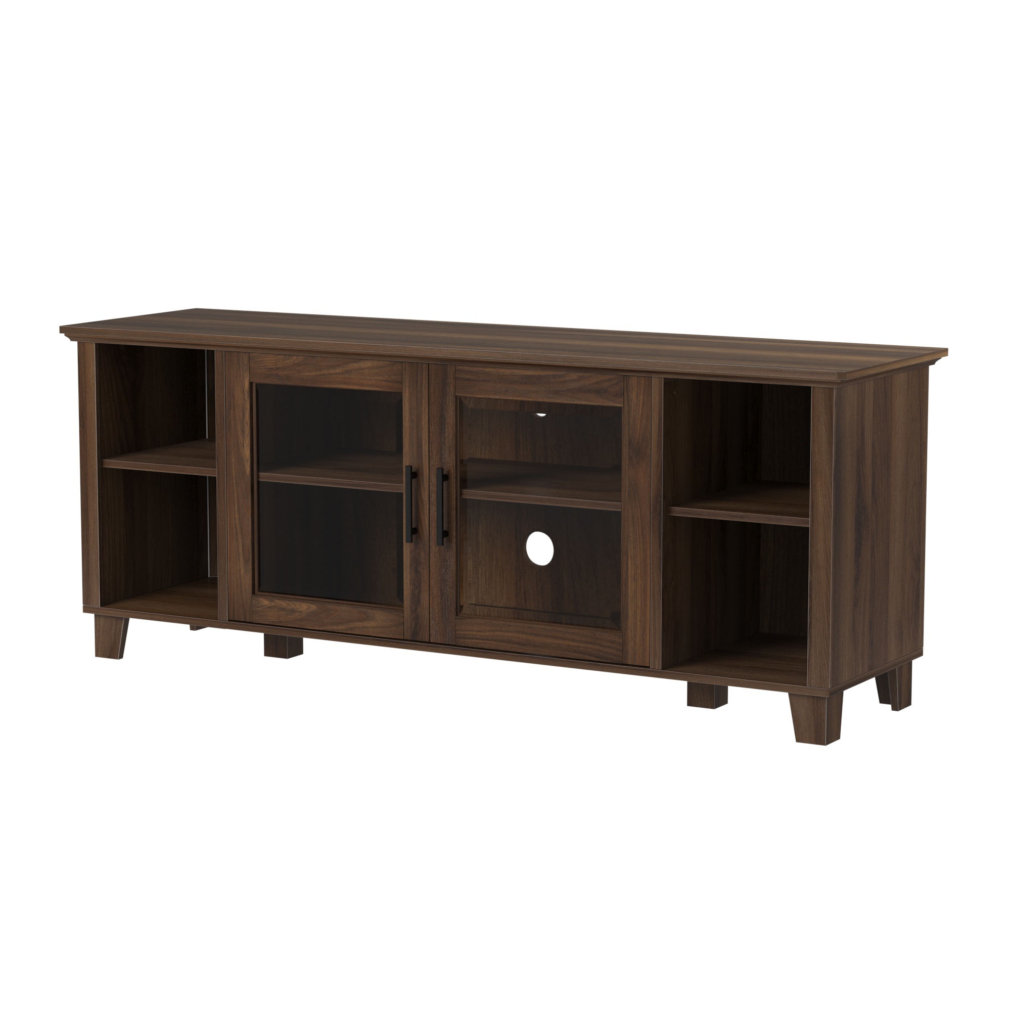Columbus 58" TV Stand with Middle Doors - Dark Walnut - Image 2