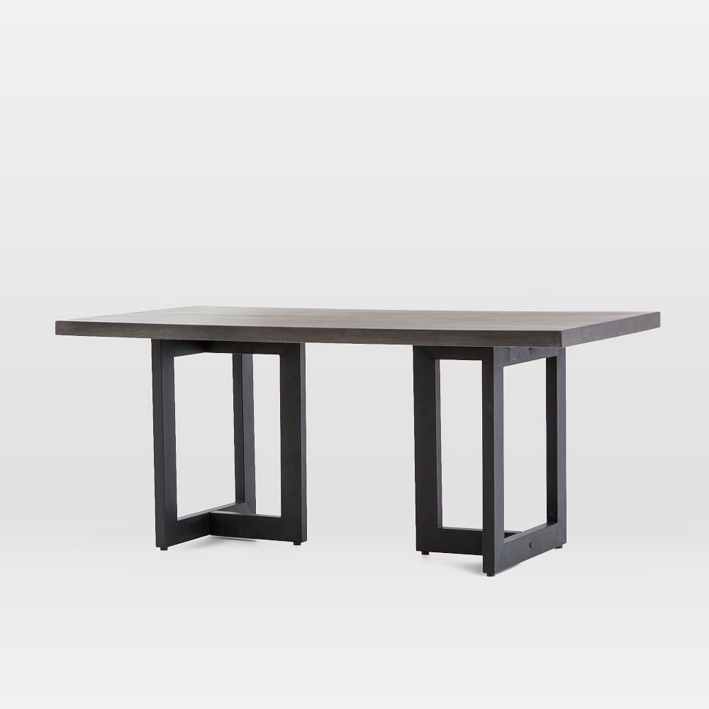 Malfa 69" Outdoor Rectangle Dining Table, Black Lavastone - Image 0