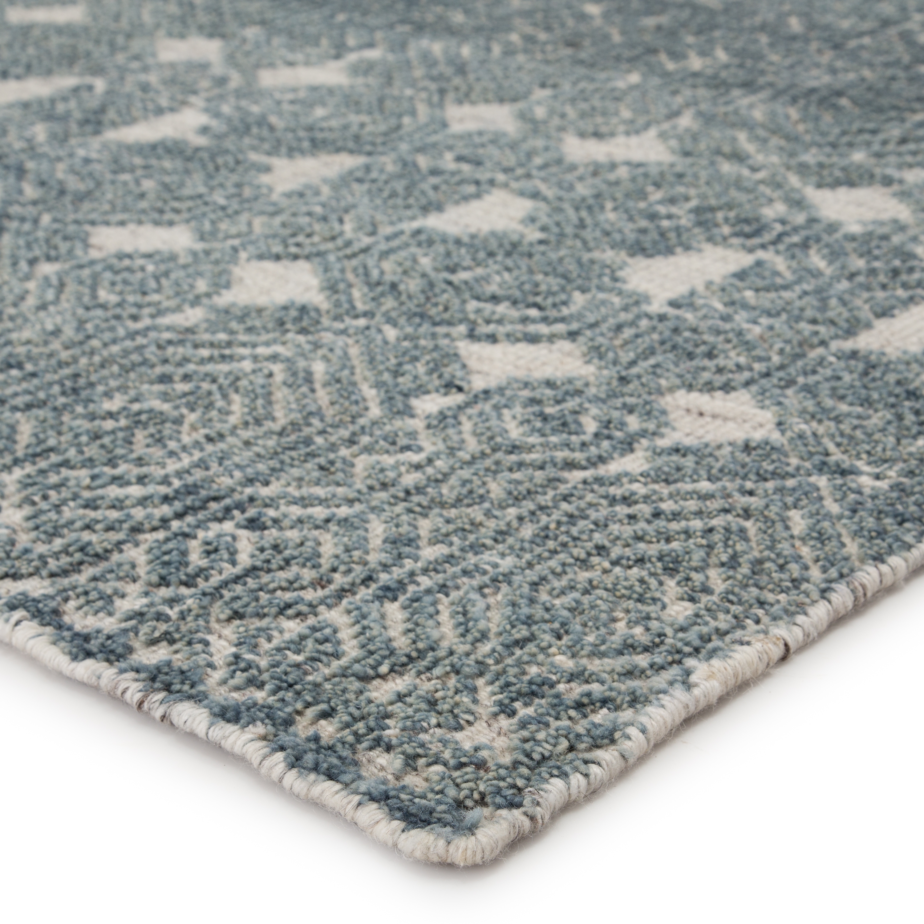 Abelle Hand-Knotted Medallion Teal/ Light Gray Area Rug (8'X11') - Image 1