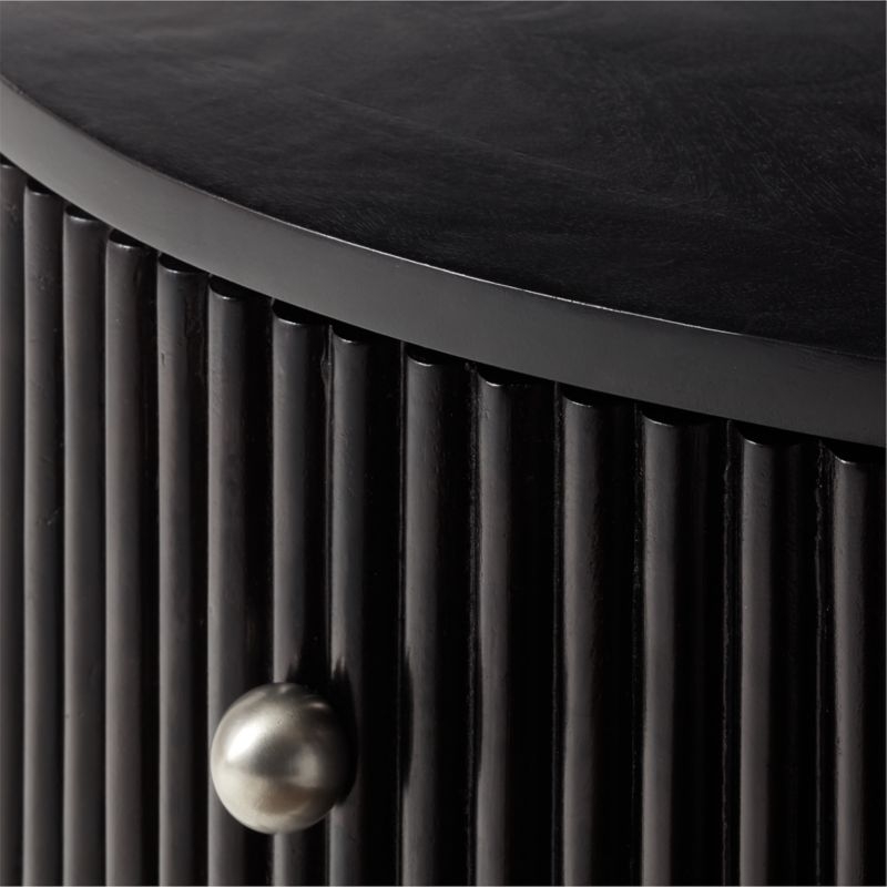 Cameo Curved Black Wood Nightstand with Drawer - Image 6