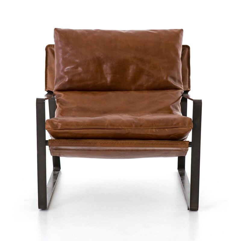 Four Hands Kensington Armchair Fabric: Dakota Tobacco Genuine Leather - Image 0