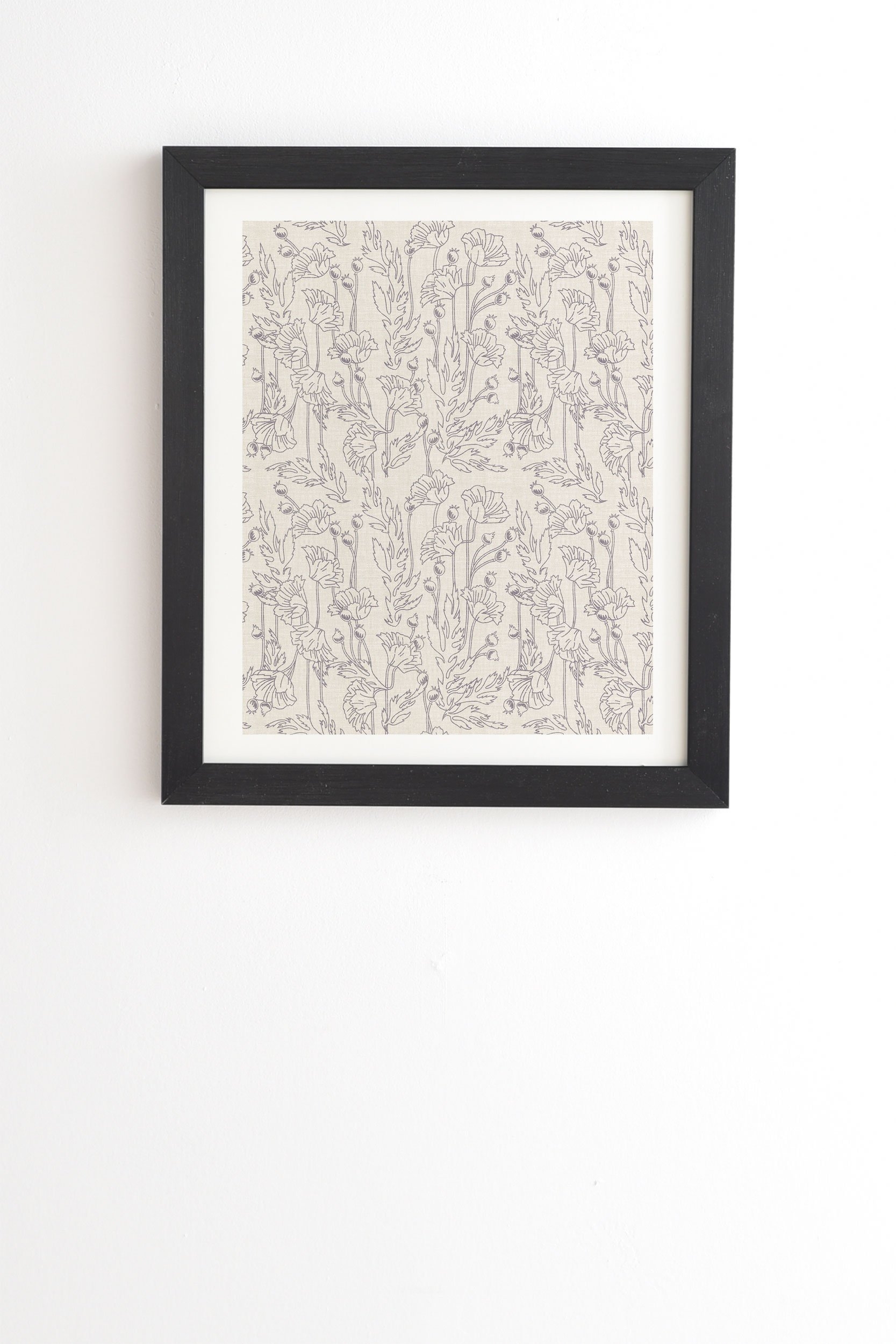 Holli Zollinger POPPY GREY Black Framed Wall Art - 8" x 9.5" - Image 0