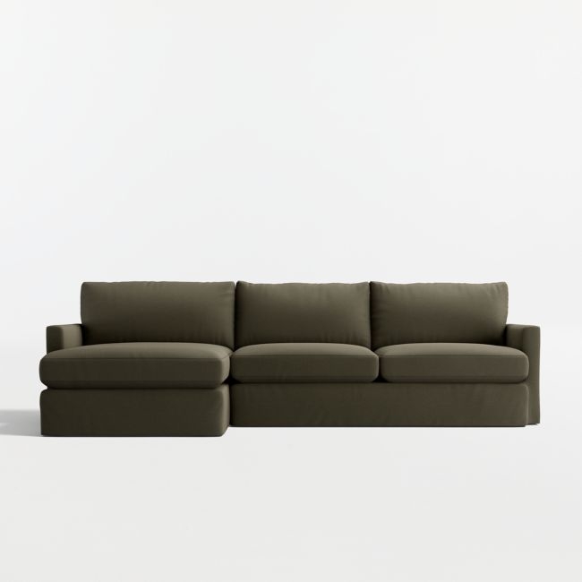 Lounge 2-Piece Slipcovered Sectional Sofa with Chaise Lounge - Image 0