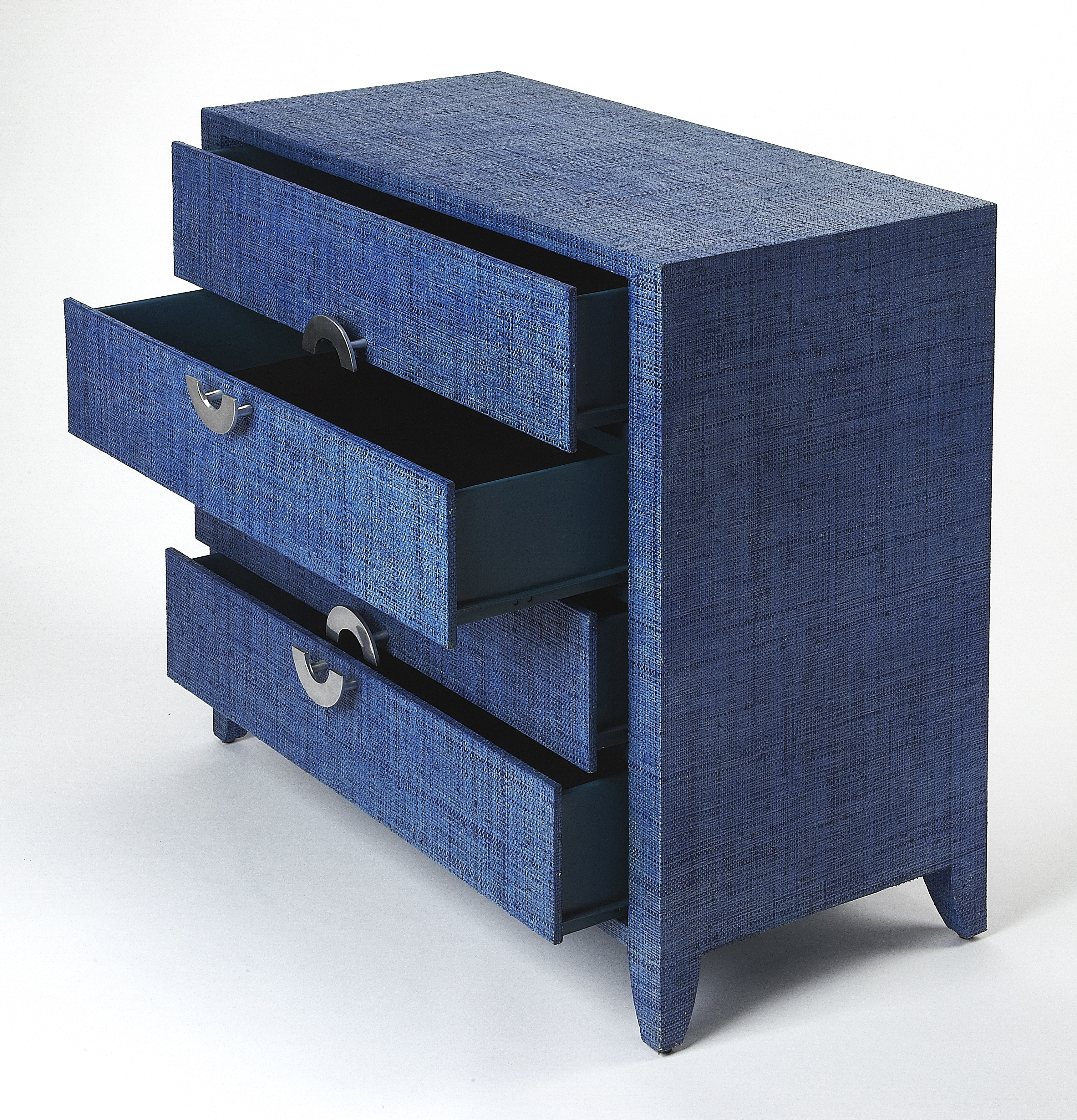 Amelle Blue Raffia Accent Chest - Image 1