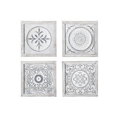 West Tisbury Mandala Pattern - 4 Piece Picture Frame Graphic Art Print on Wood Set - Image 0