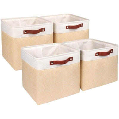 Cube Storage Bins Organizer 13X13 Fabric Cube Storage Bins With Handles, Collapsible Kids Storage Cubes For Baby Nursery, Living Room, Shelf And Closet - Image 0