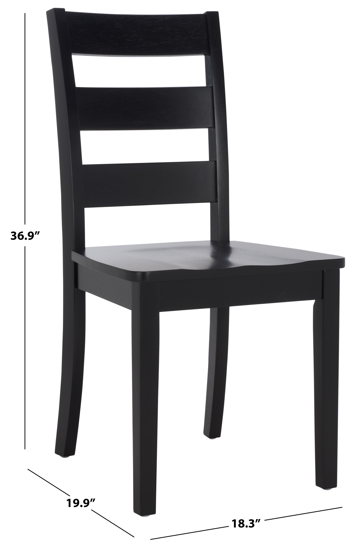 Silio Ladder Back Dining Chair - Black - Image 9