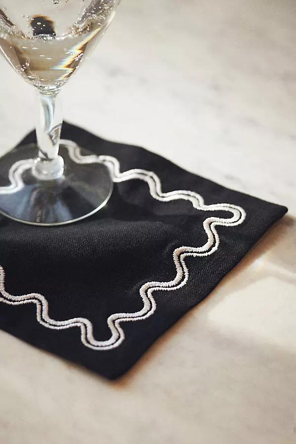 Madeline Embroidered Cocktail Napkins, Set of 4 - Image 0