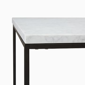 Streamline 20" Square Side Table, Marble, Dark Bronze - Image 3