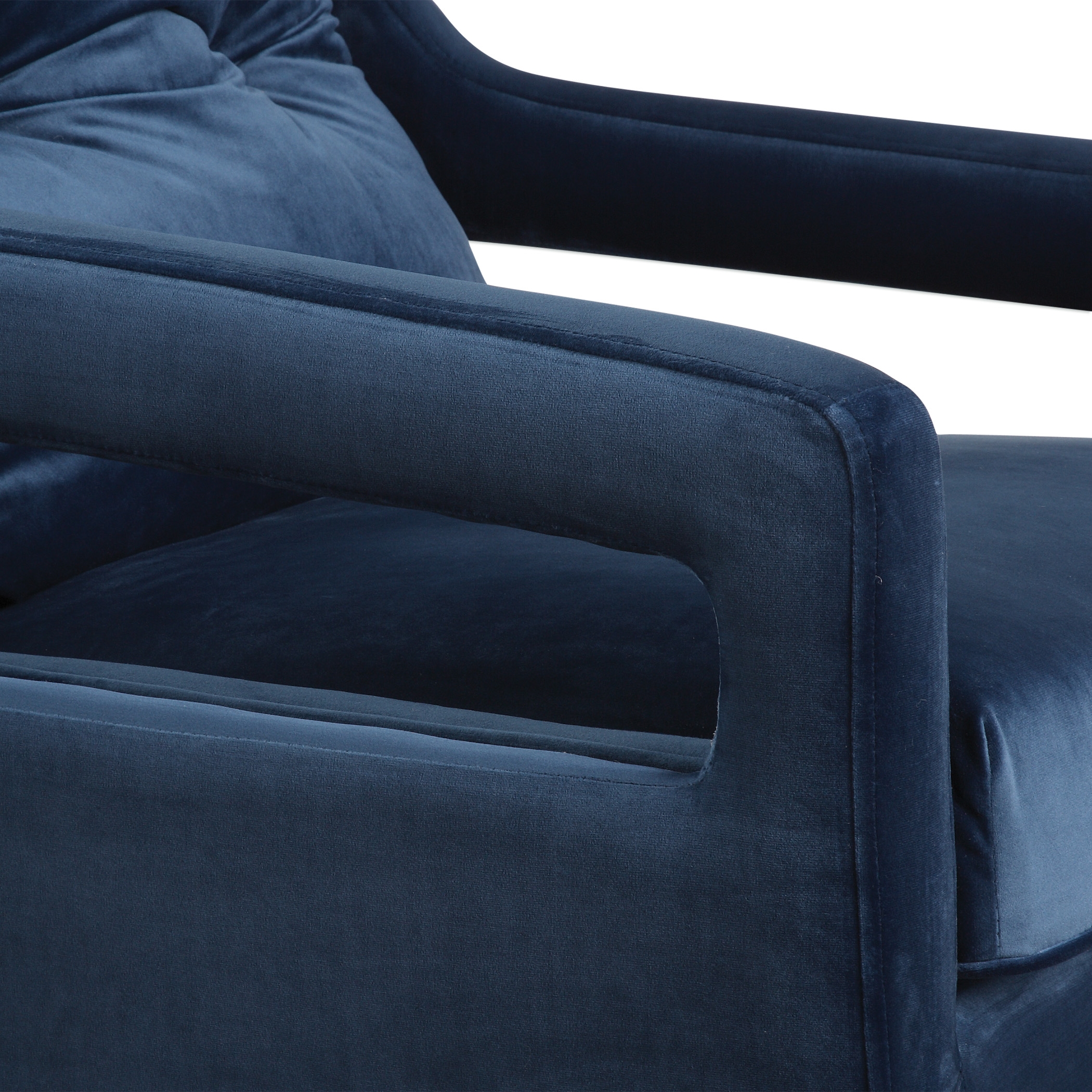 O'Brien Blue Velvet Armchair - Image 3