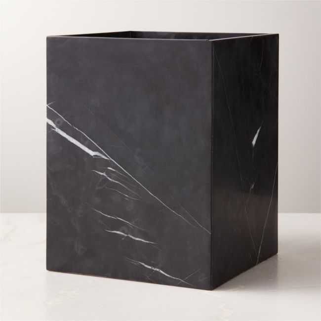 Nexus Black Marble Wastebasket - Image 0