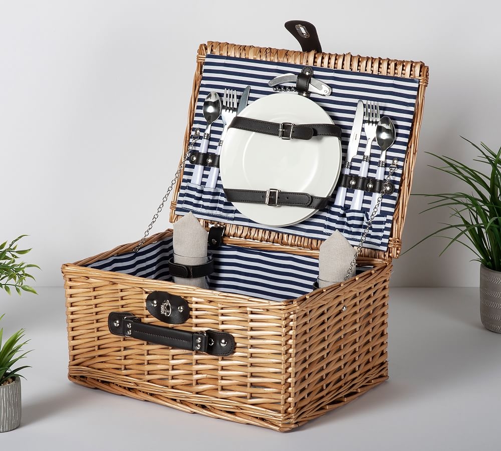 Providence Woven Picnic Basket, Set for 2 - Honey Willow - Image 0