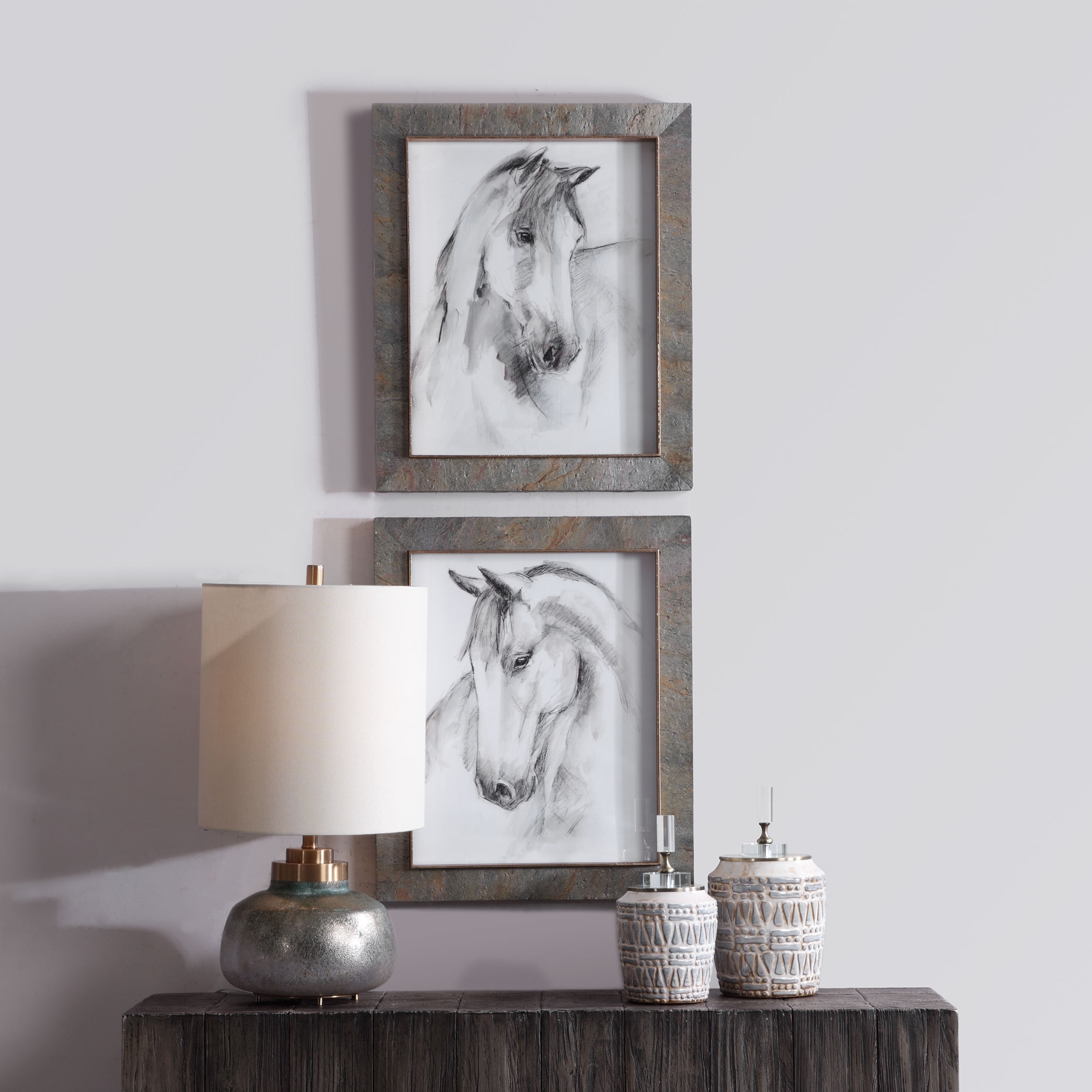 Equestrian Watercolor Framed Prints, S/2 - Image 0
