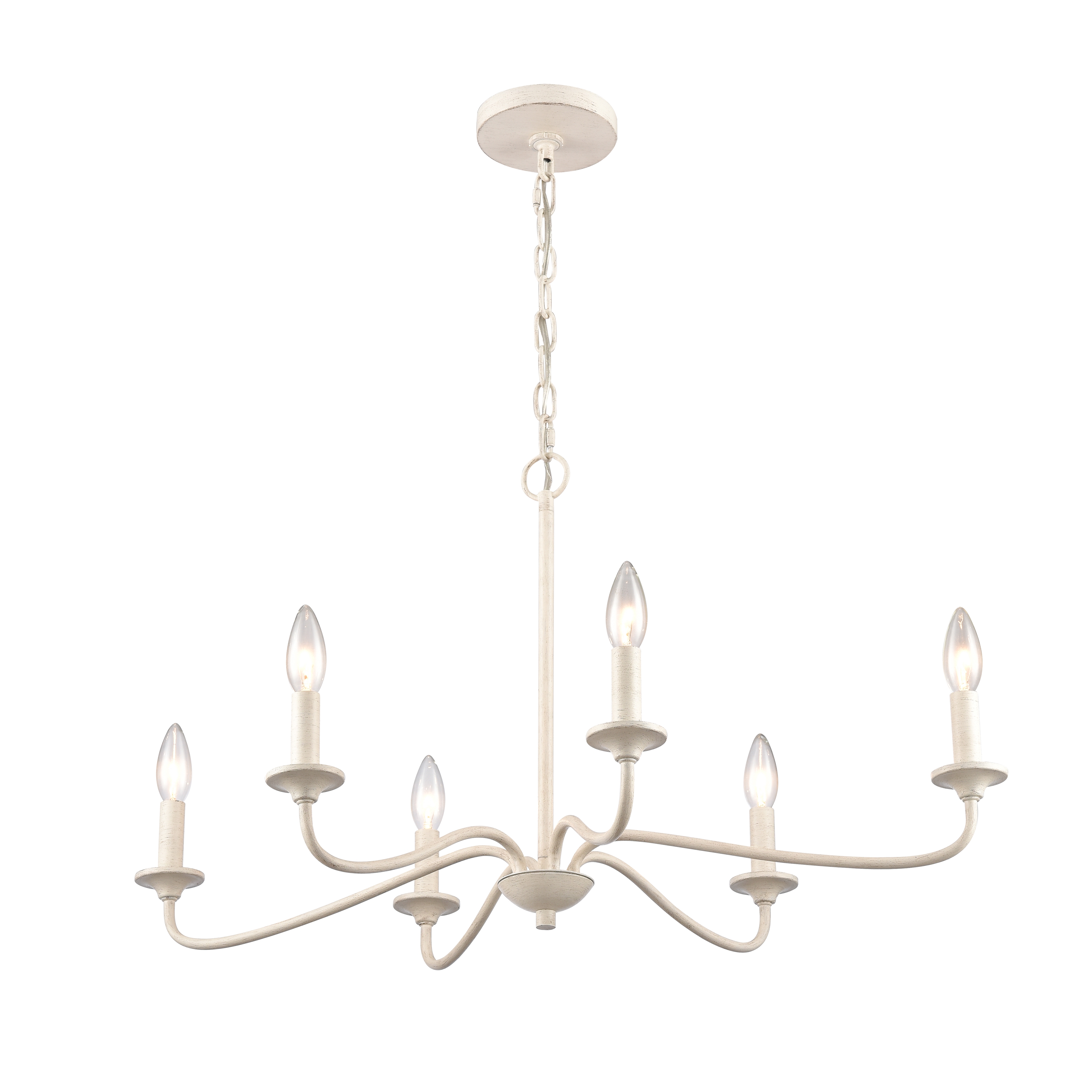 Quinn 30'' Wide 6-Light Chandelier - Antique White - Image 7