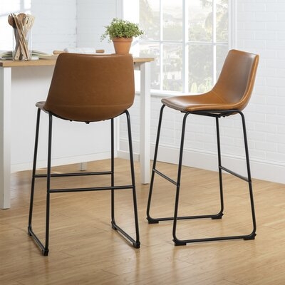 Mary-Kate Counter Stool, Set of 2, Whiskey Brown - Image 1