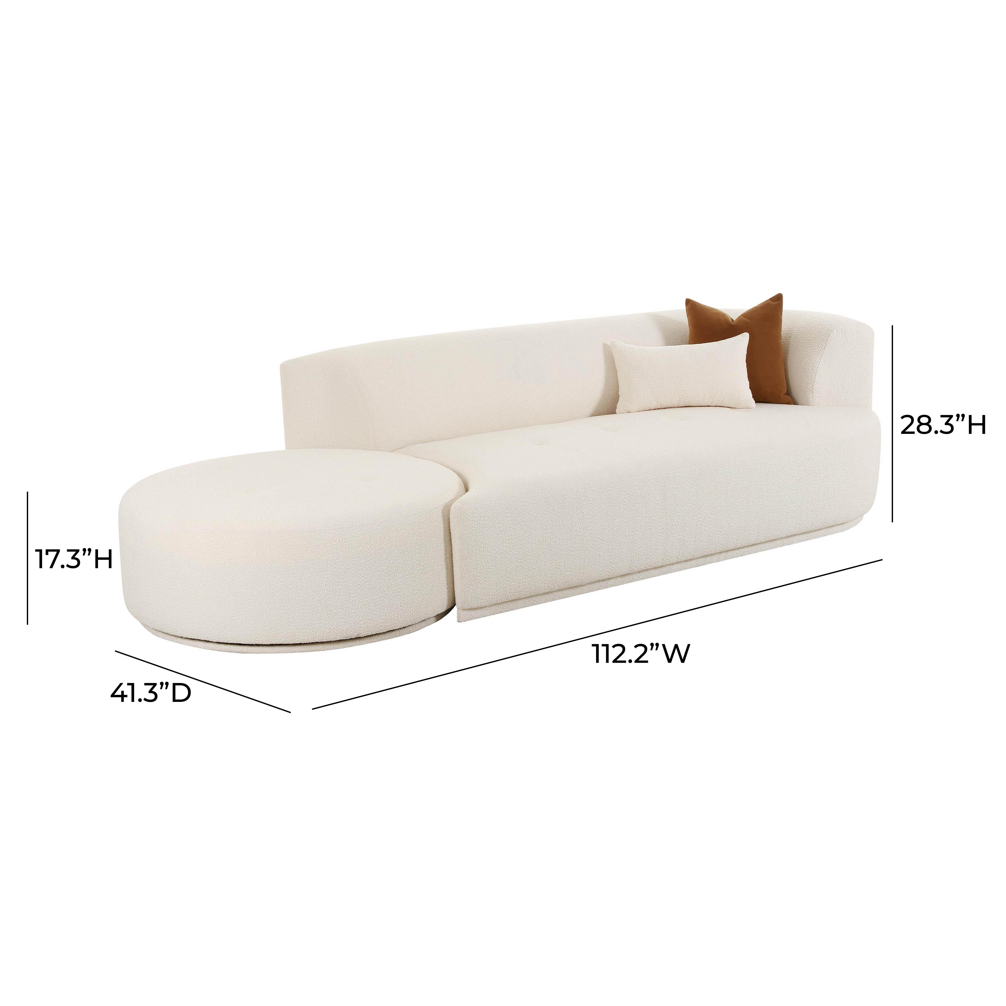 Fickle Cream Boucle 2-Piece Chaise Modular RAF Sofa - Image 5