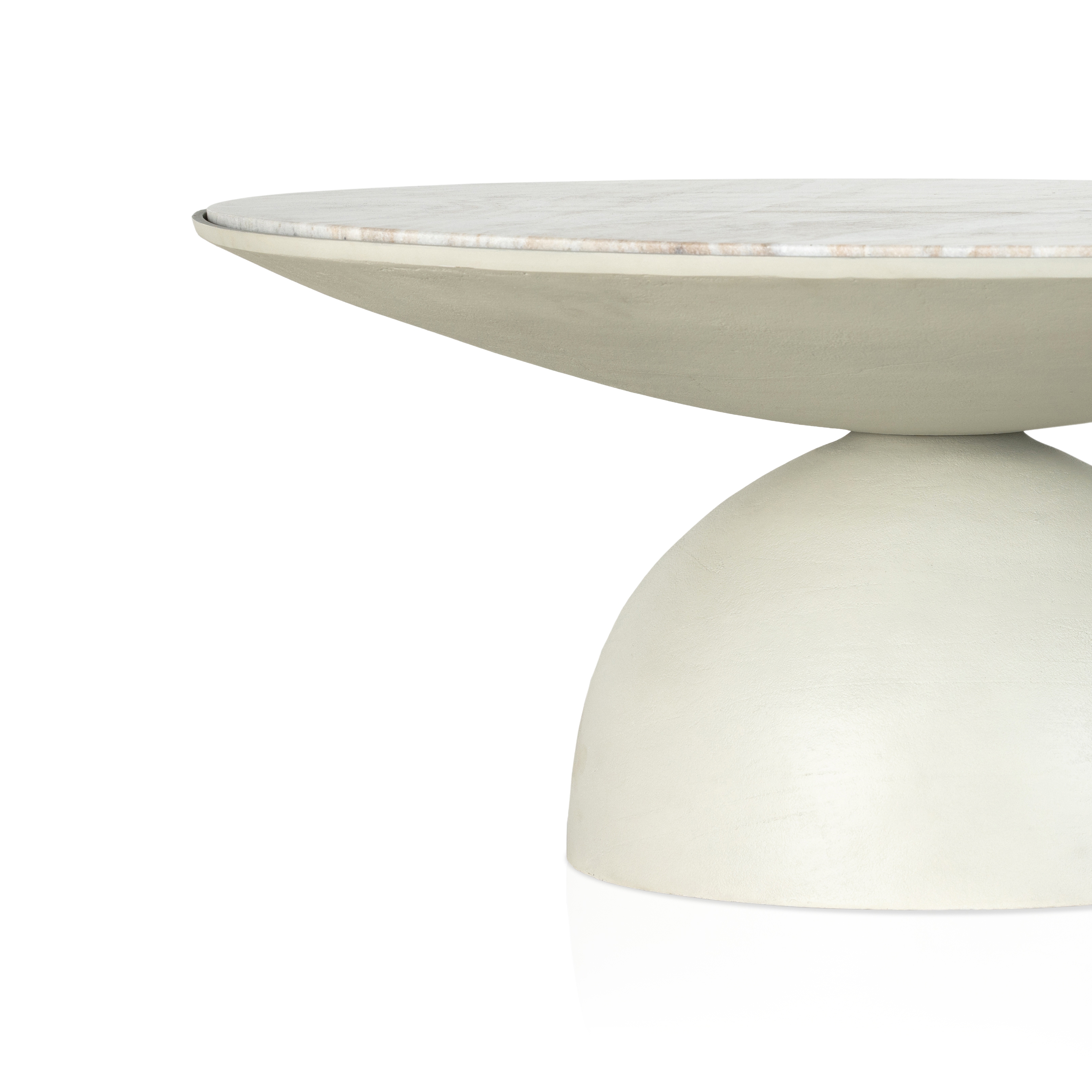Corbett Coffee Table-Textured Matte Wht - Image 7