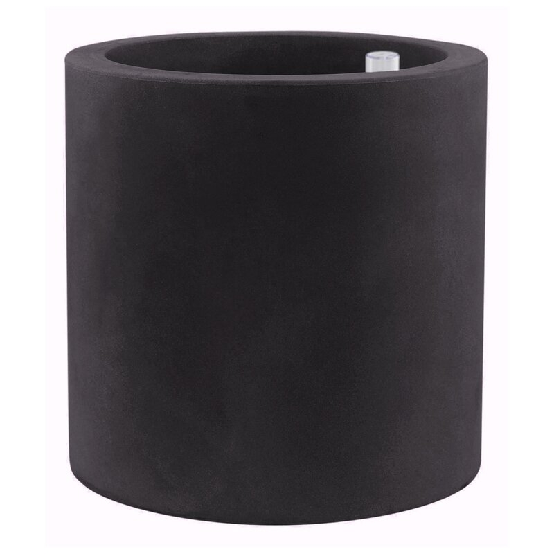 Vondom Cilindro Self-Watering Resin Pot Planter Color: Black, Size: 15.75" H x 15.75" W x 15.75" D - Image 0