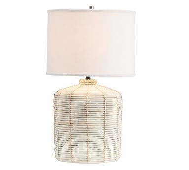 Cambria Seagrass Table Lamp with Small SS Gallery Shade, Small - Image 4