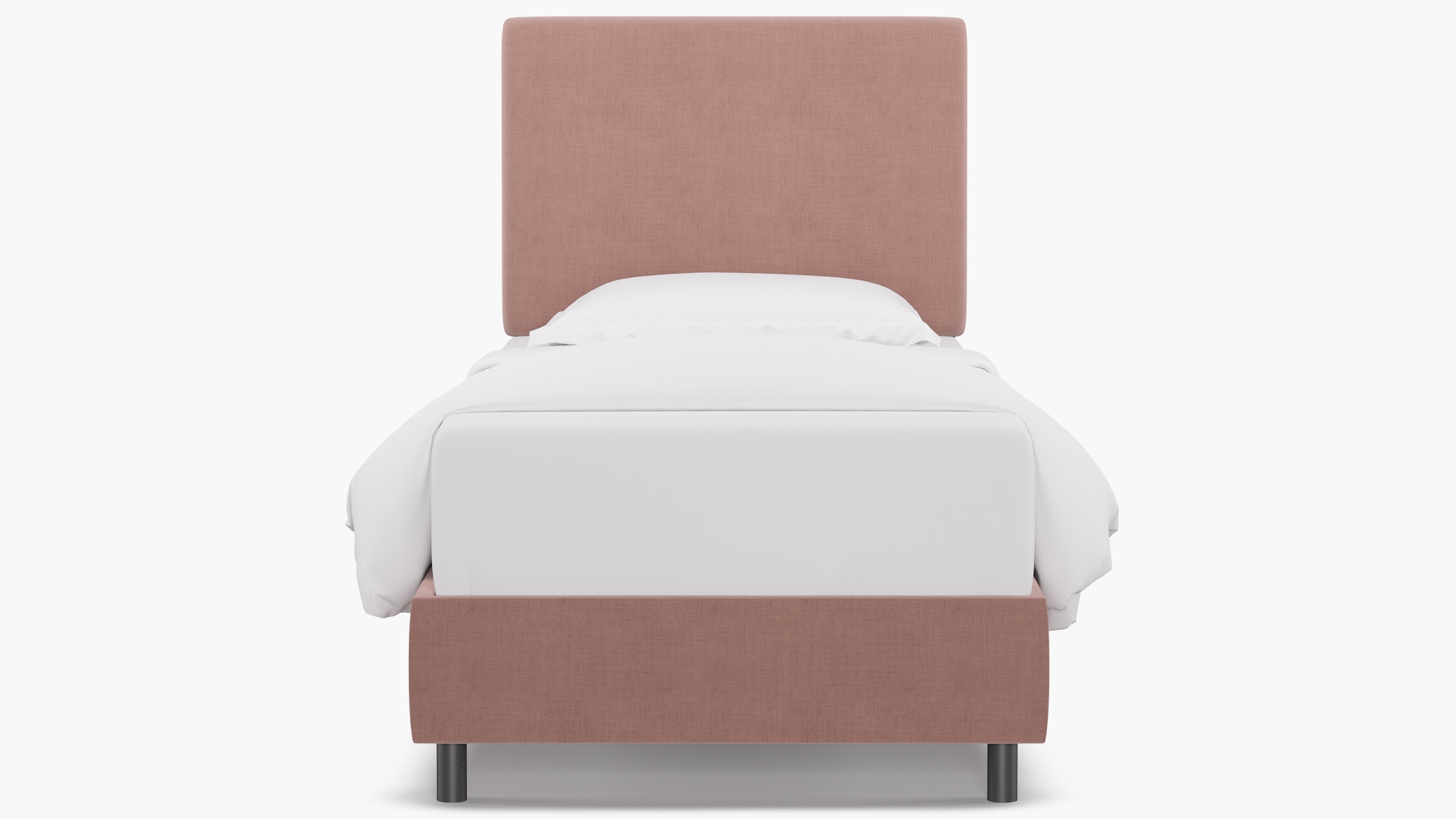 Square Back Bed, Blush Everyday Linen, Twin - Image 0