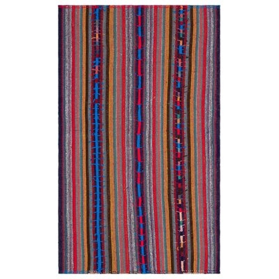 One-of-a-Kind Hand-Knotted 1960s Blue/Red 4'2" x 7'11" Area Rug - Image 0