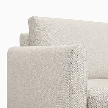 Nomad Block Fabric King Sofa with Double Chaise, Olefin, Navy Blue, Ebony Wood - Image 2