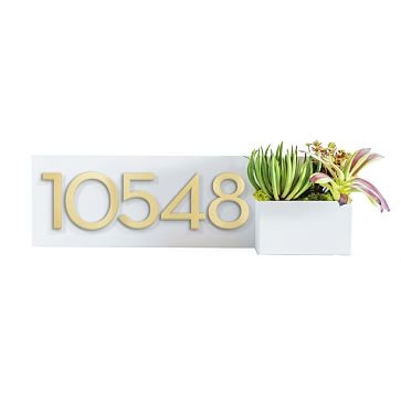 Vista View Planter Mailbox with Magnetic Wasatch House Numbers, White/Black - Image 3