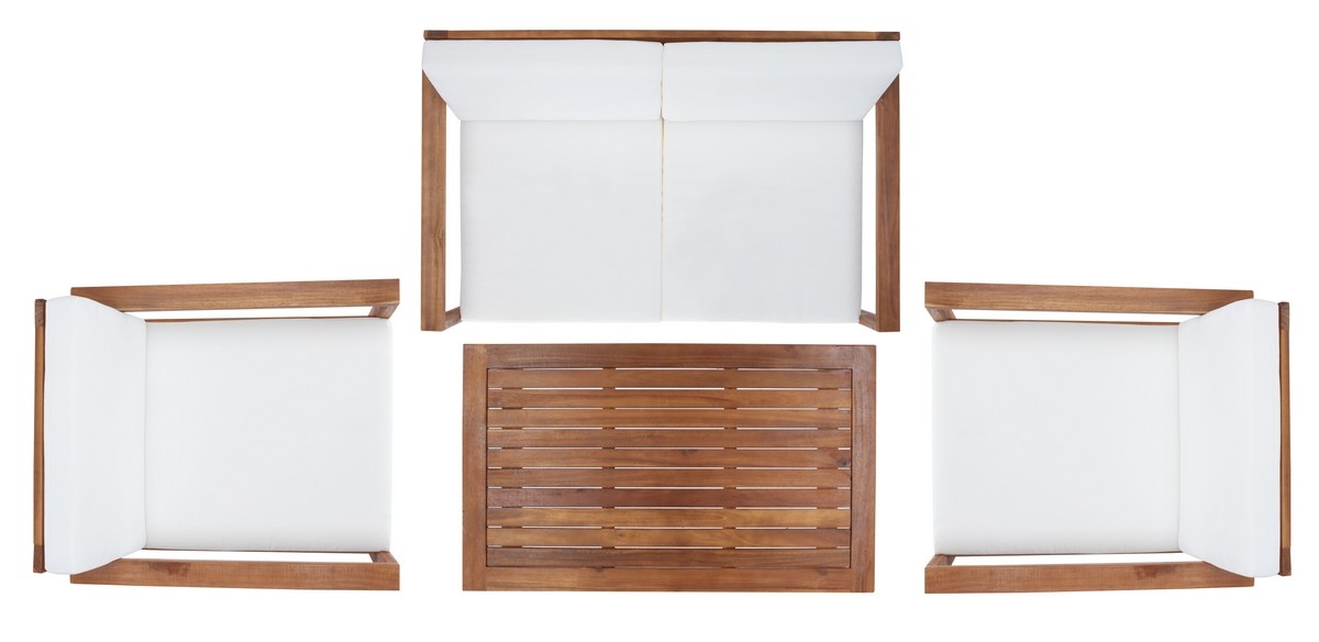 Emiko 4 Pc Outdoor Living Set - Natural/Beige - Safavieh - Image 5