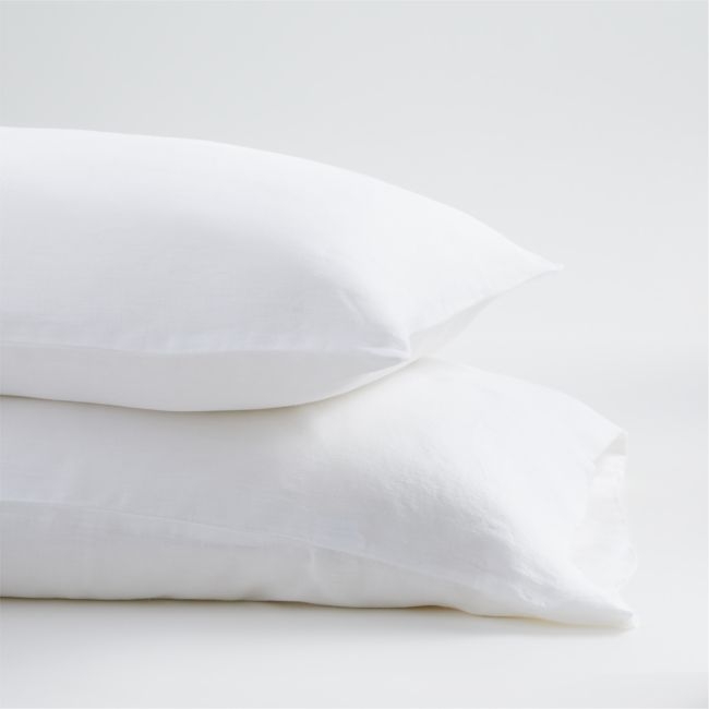 New Natural Hemp White Standard Pillowcases, Set of 2 - Image 0