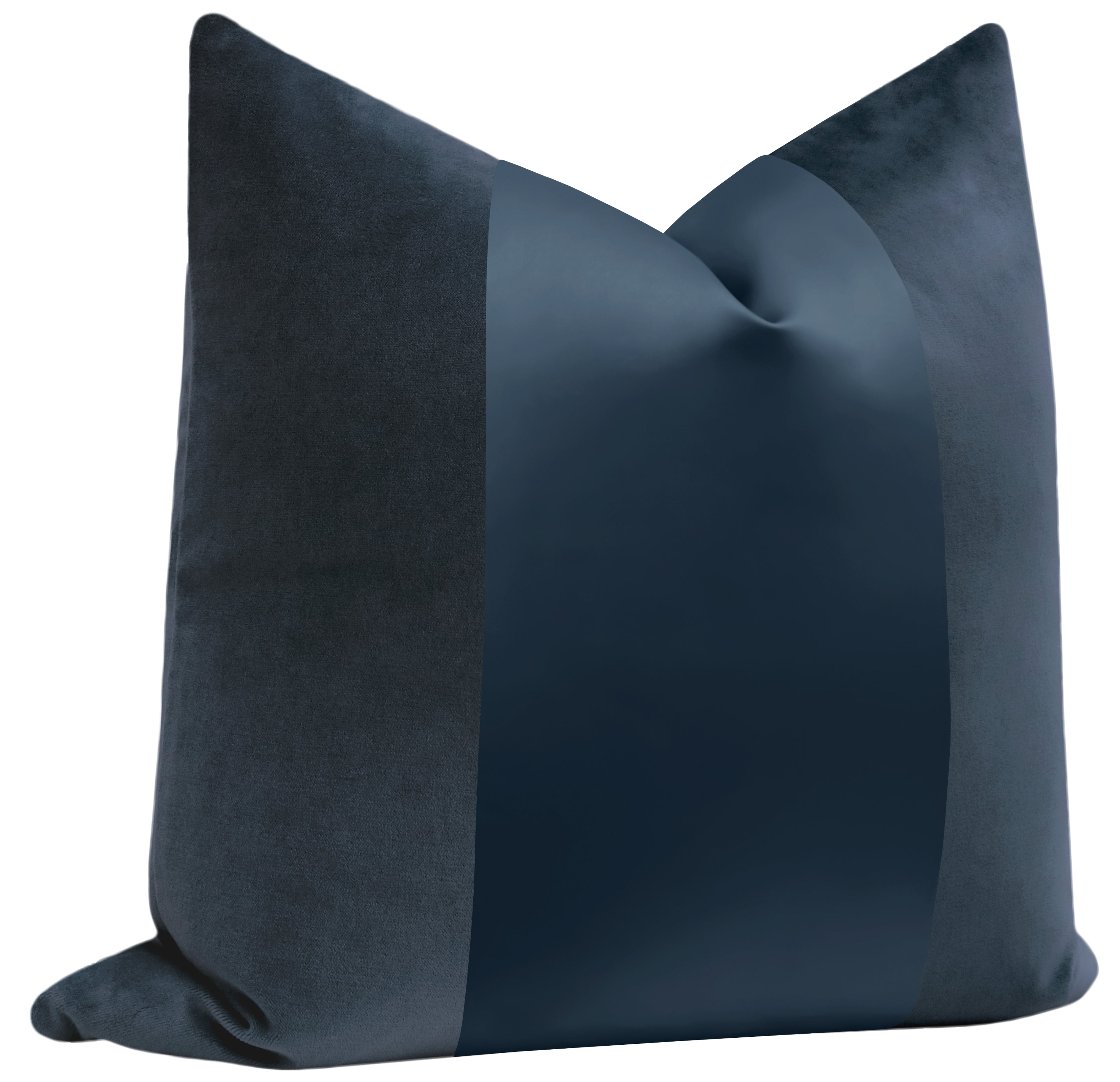 PANEL MONOCHROMATIC : SOCIETY VELVET // PRUSSIAN BLUE - 20” X 26” STANDARD SHAM - Image 1