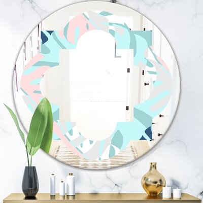 Floral Pattern II Quatrefoil Eclectic Frameless Wall Mirror - Image 0