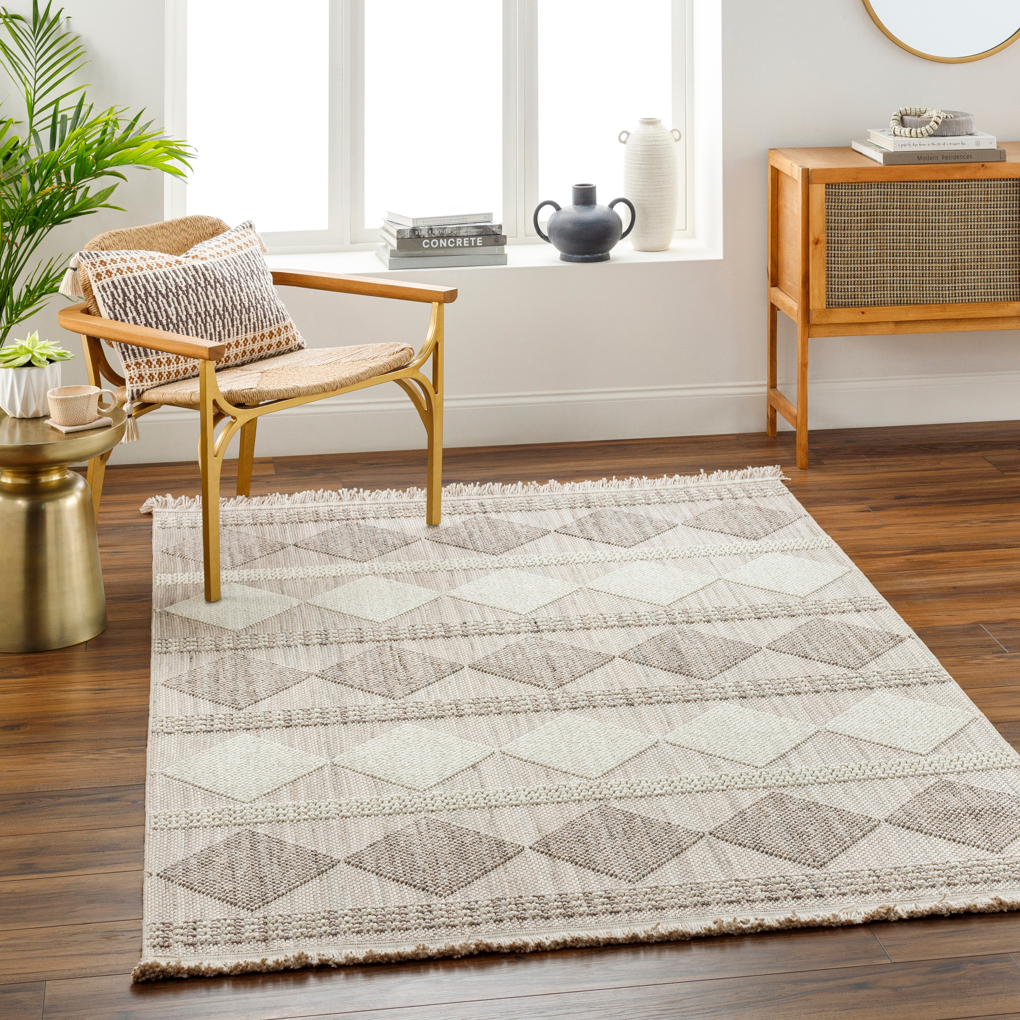 New Delhi Beige Indoor 8'11" x 12' Machine Woven Rug - Image 1