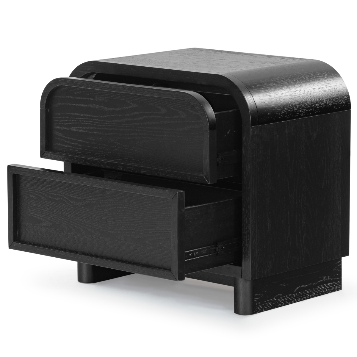 Dinah 2 Drawer Wood Nightstand - Black - Image 3