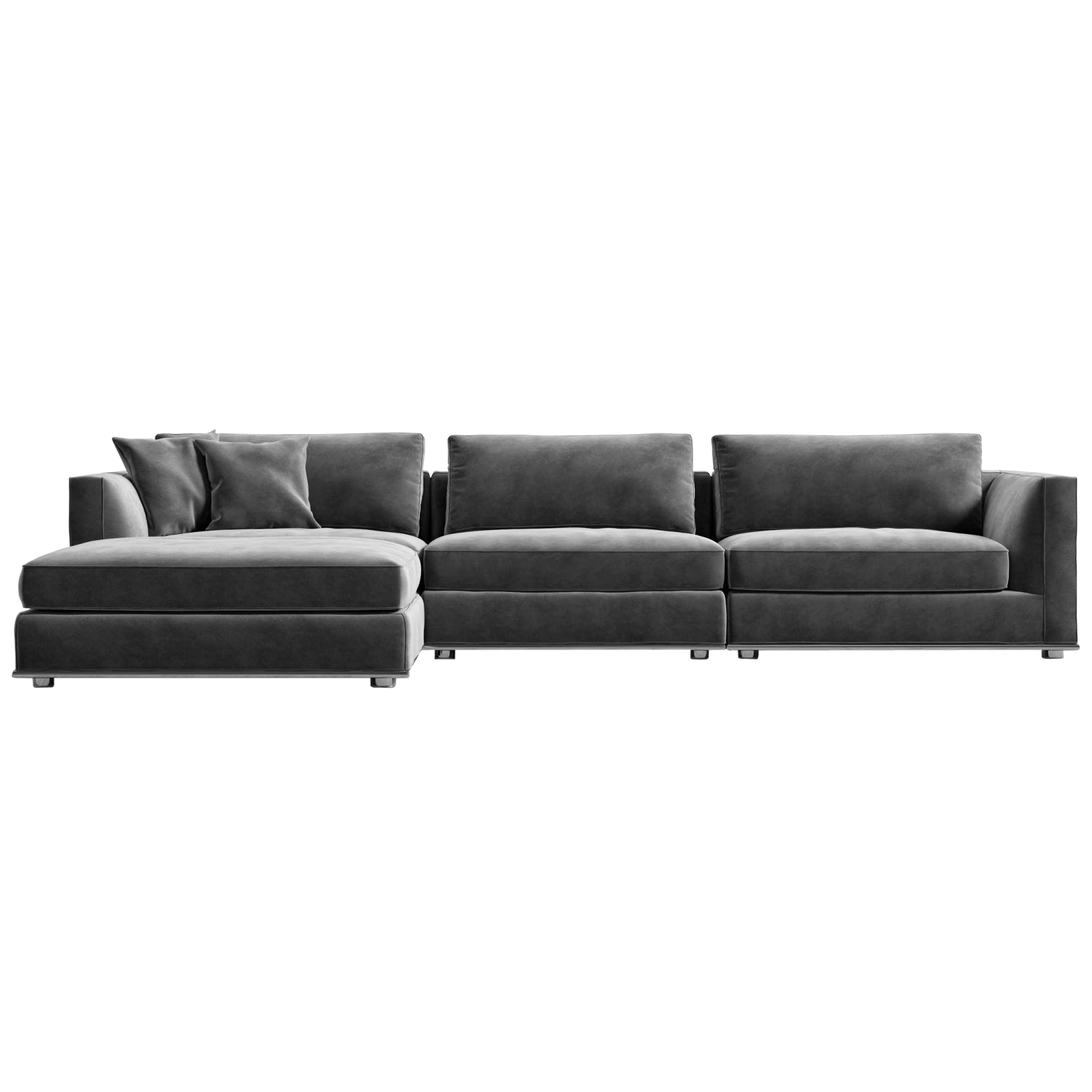 Rove Concepts Milo Modern Classic Glacier Grey Velvet Modular Sectional Sofa - Image 0