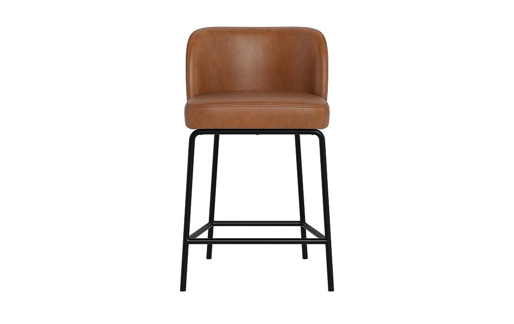 Graham Leather Metal Framed Upholstered Counter Stool - Image 0
