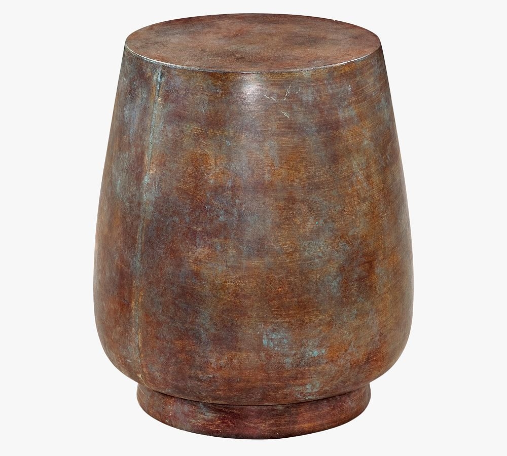 Kani Round Accent Table, Antique Rust - Image 0