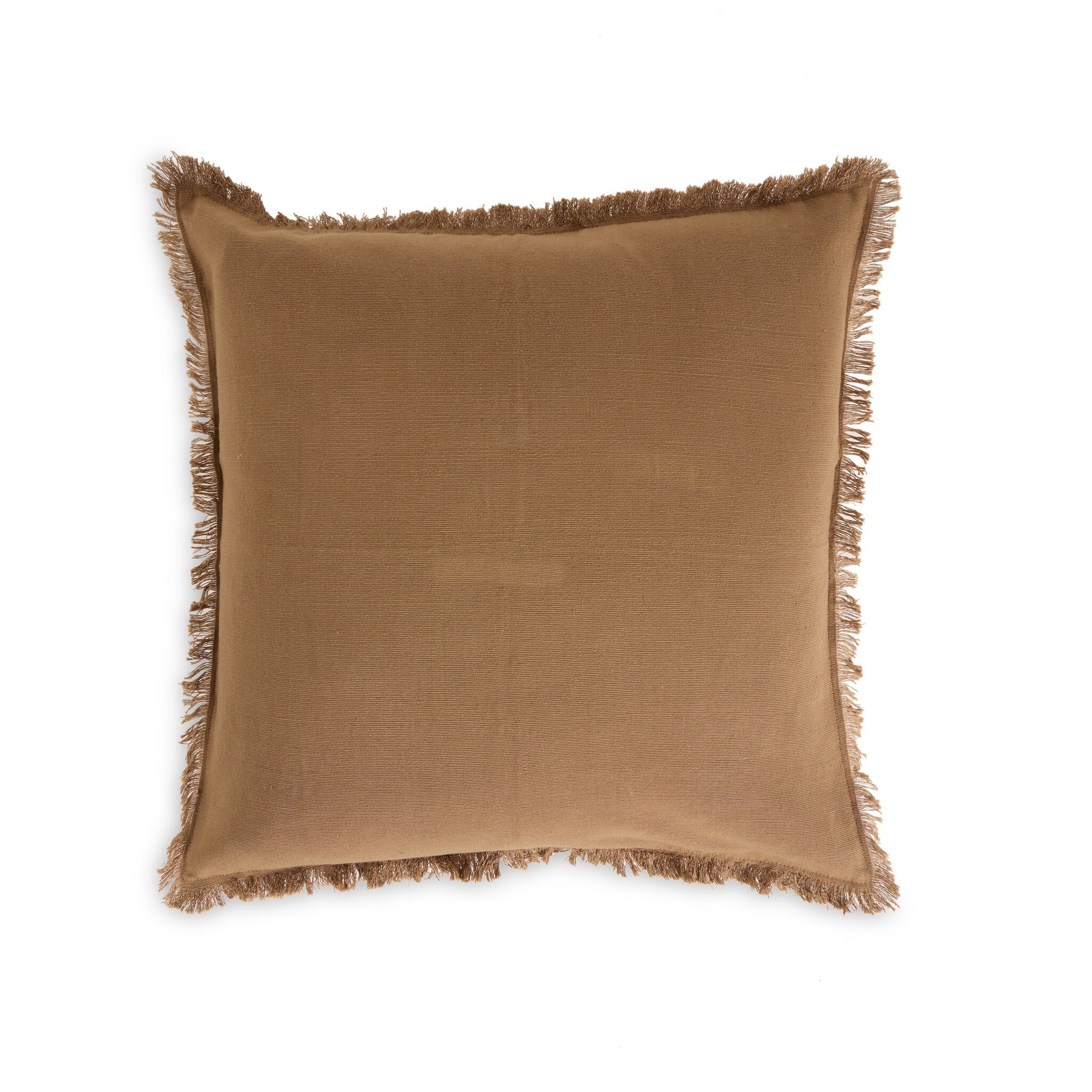 Handwoven Eyelash Pillow - Khaki Cotton - Image 0
