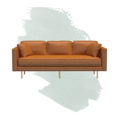 Kaitlin 89'' Faux Leather Square Arm Sofa - Image 1